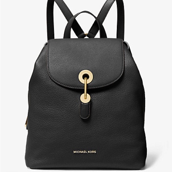 Michael Kors Bags Michael Kors Raven Backpack Black Pebbled Leather